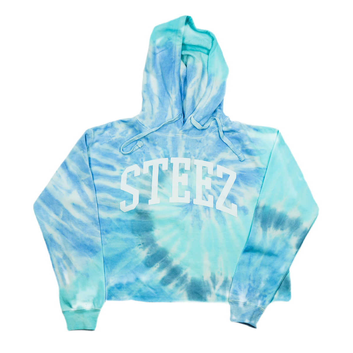 Sudadera corta universitaria con efecto tie-dye