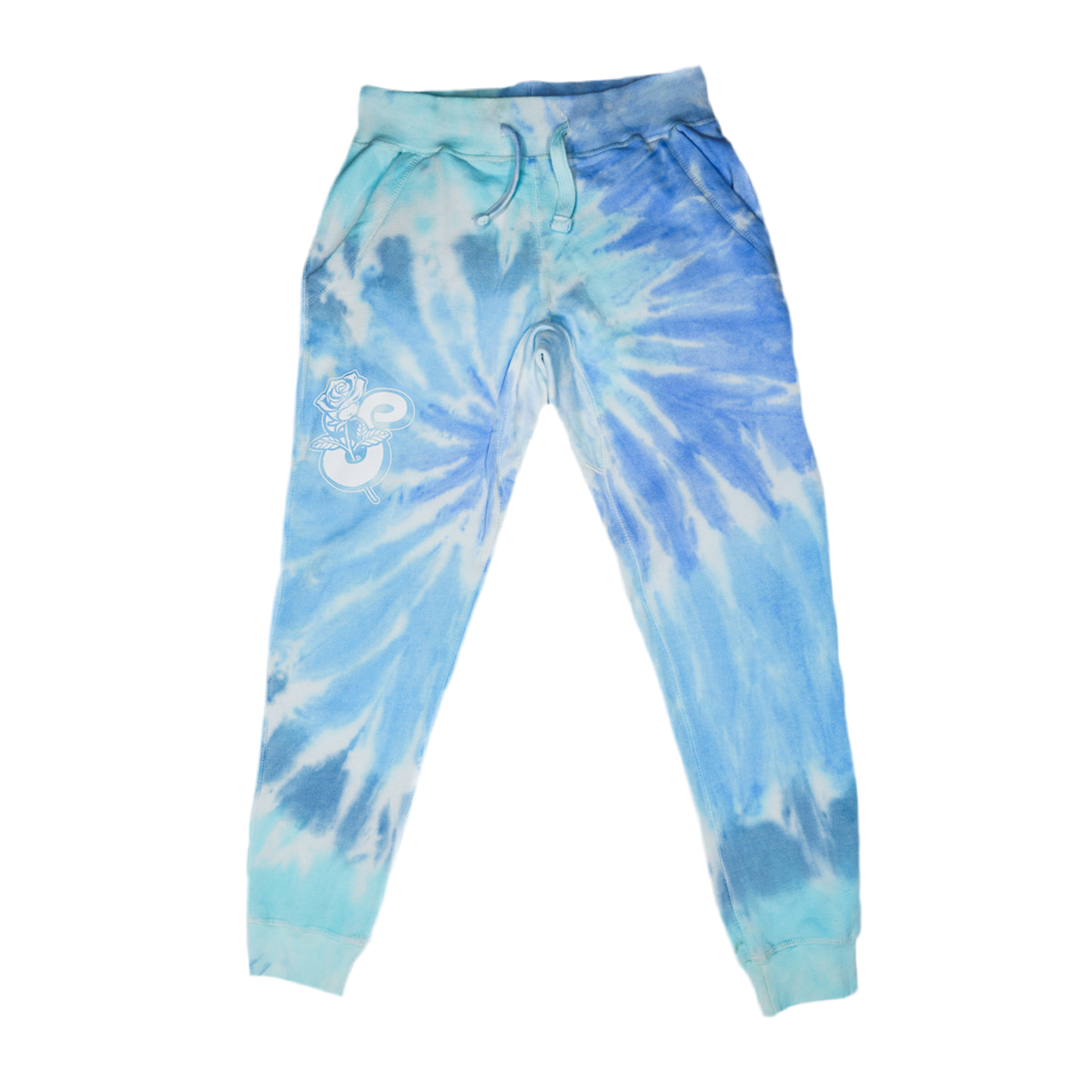 Pantalones deportivos con efecto tie dye y emblema de rosa