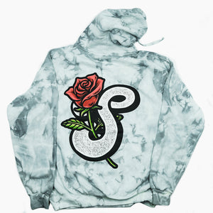 Rose Emblem Crystal Wash Hoodie Back