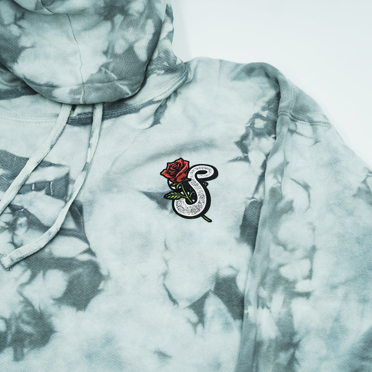 Rose Emblem Crystal Wash Hoodie Emblem