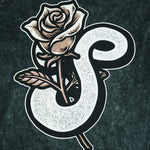 Load image into Gallery viewer, Rose Emblem Stone Wash Tee - Black Emblem
