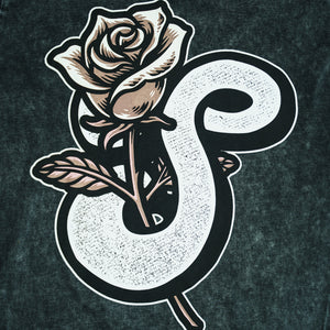Rose Emblem Stone Wash Tee - Black Emblem