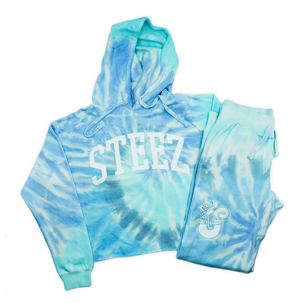 Steez Brand Tie Dye Crop and Jogger Lounge Set