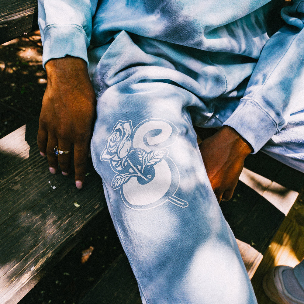 Steez Brand Tie Dye Jogger Rose Emblem